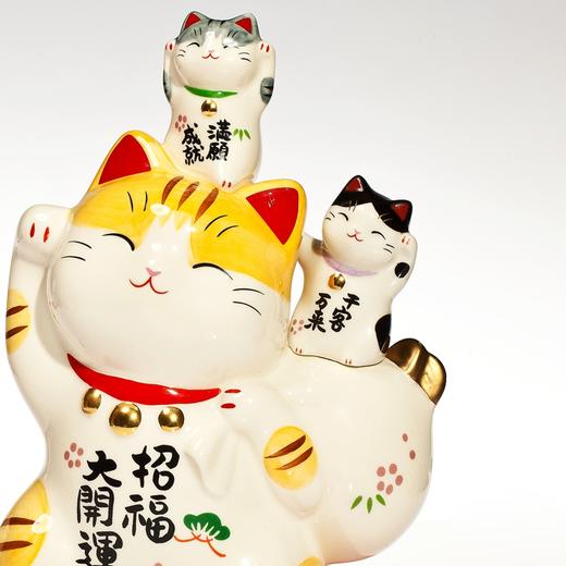 日本药师窑彩绘招福大开运招财猫（存钱罐）19cm 商品图4