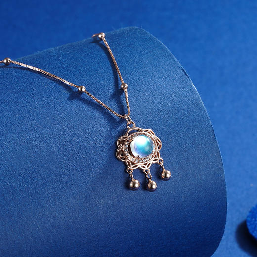 【钱币如意】S925银月光石平安如意长命锁项链【ZJHY-N000903M】2208 商品图4