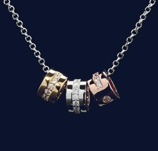 情侣项链~AP*摩斯密码三色环 商品图2