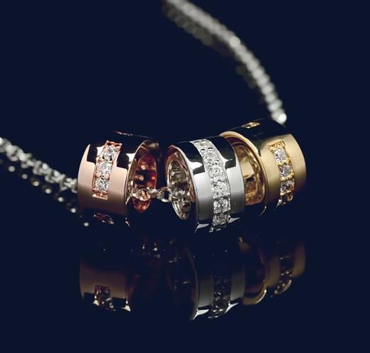 情侣项链~AP*摩斯密码三色环 商品图1