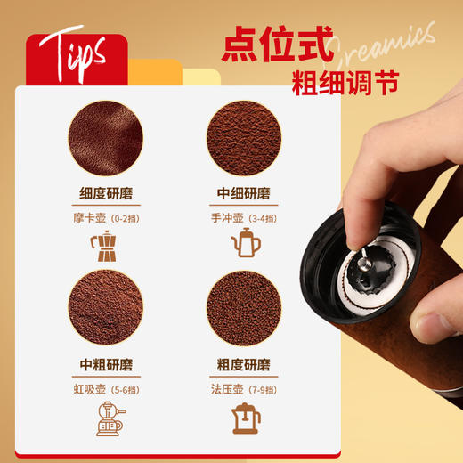 【便携手摇磨豆机 研磨不发热 滴滴香醇 保留咖啡原始香味】手摇便携式咖啡磨豆机，不锈钢咖啡研磨机，手磨咖啡机器具小型家用 商品图3
