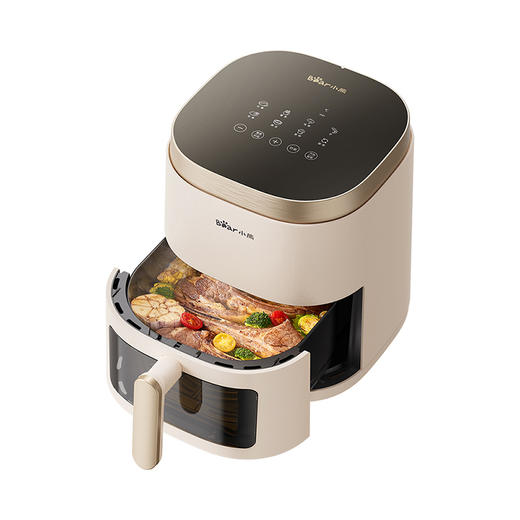 小熊空气炸锅 QZG-F15E3 暖灰 电子款/单烤网/ 透明视窗 商品图10