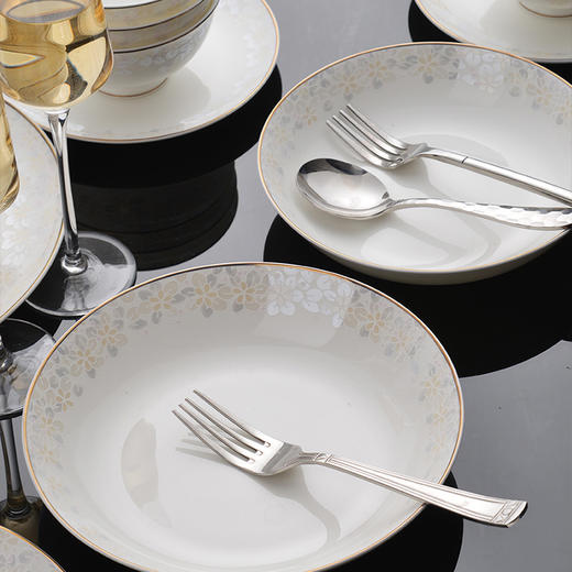 品物攸宜 良辰8人用40头骨质瓷高级感家用轻奢餐具套装 商品图5