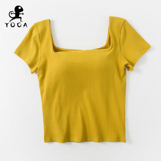 壁虎瑜伽【2208SY189】方领柔软高弹瑜伽短袖（有胸垫）【5天发货】 商品图9
