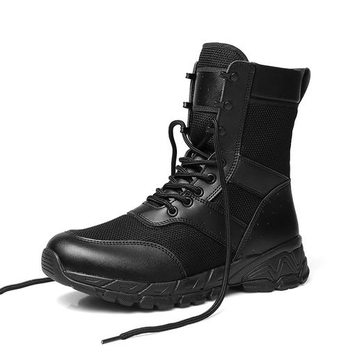 强人3515男训练靴春秋户外轻便工装靴透气耐磨高帮靴黑色徒步短靴 商品图8