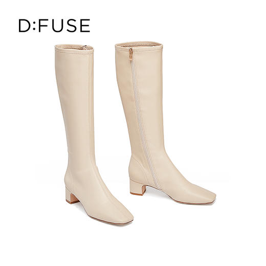 DFuse迪芙斯2022年新款方头弹力瘦瘦靴及膝靴长筒靴DF24117043 商品图4