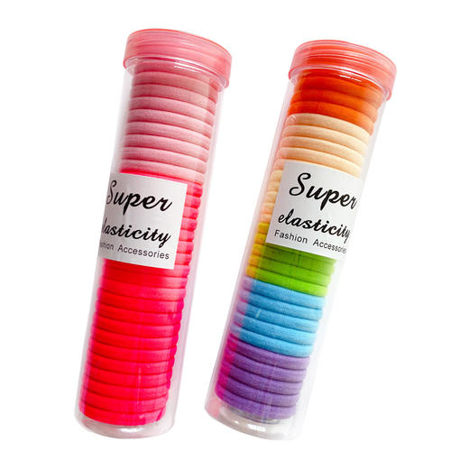 「9.9元包邮！数款颜色可选」高弹力橡皮筋彩色毛巾圈儿童女童扎马尾罐装时尚配饰简约发绳发饰 商品图4