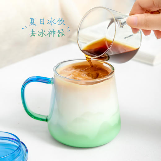 【故宫杯子】故宫千里江山玻璃杯耐热茶水分离杯 商品图2