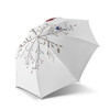 白色素画流行网红直杆雨伞晴雨两用防晒长柄花鸟男女向热卖礼品伞HT-0088B 商品缩略图0
