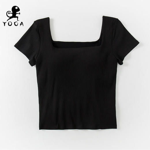 壁虎瑜伽【2208SY189】方领柔软高弹瑜伽短袖（有胸垫）【5天发货】 商品图10