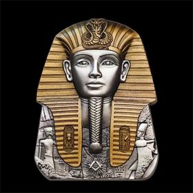 预定！图坦卡蒙面具2盎司镀金纪念银币