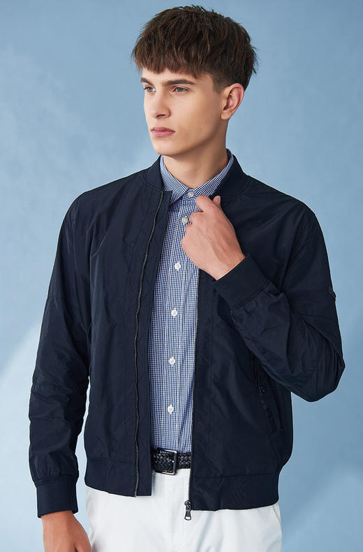 H@ZZYS 春季新款 皮标金属字母 棒球领风衣夹克外套 Z-9609 商品图1