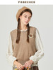 Famecoco范可儿叠穿秋冬毛衣羊毛马甲背心女针织镂空圆领无袖坎肩F225CA020 商品缩略图2