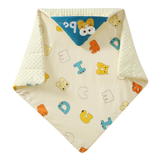 【萌趣动物夹棉豆豆绒抱被】春秋冬季厚款纯棉包裹被初生小包被宝宝产房婴儿抱被新生儿包单 商品图4