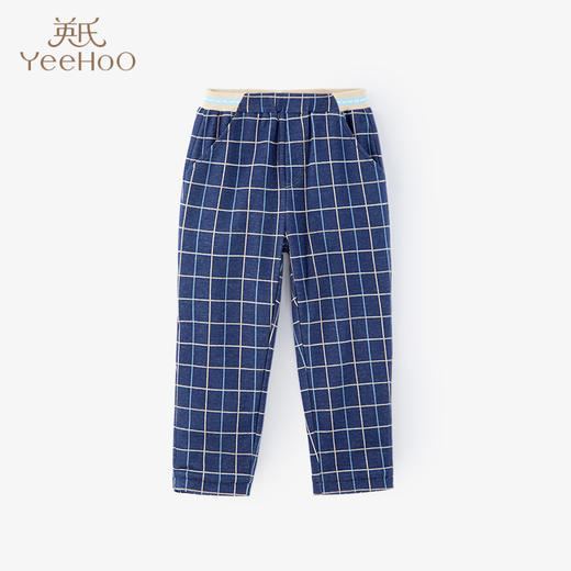 英氏儿童休闲裤22秋冬宝宝双层长裤纯棉童装裤子YRKCJ32155A 商品图0