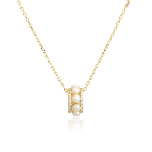 【包邮】Oflye潮流饰品 S925通体银项链女时尚天然珍珠吊坠气质锁骨链个性小众设计感饰品 商品图0