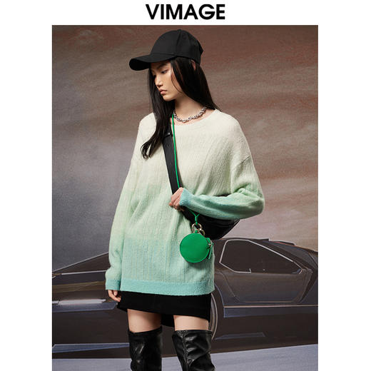  VIMAGE纬漫纪秋季新品时尚显瘦撞色针织衫V1801412 商品图2