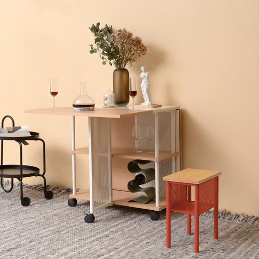 尖叫设计 胶囊折叠桌子带轮家用小户型简易可移动伸缩餐桌椅收纳 商品图7