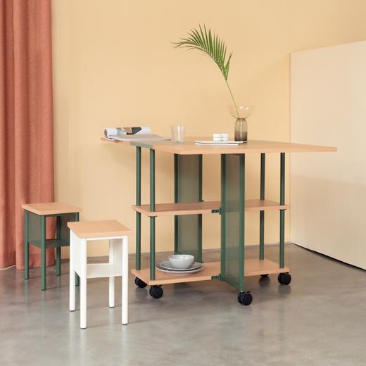 尖叫设计 胶囊折叠桌子带轮家用小户型简易可移动伸缩餐桌椅收纳 商品图6