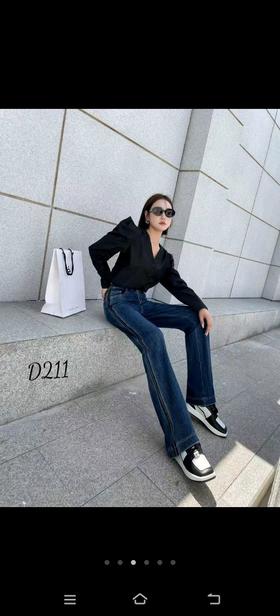 女牛仔直筒裤211-7