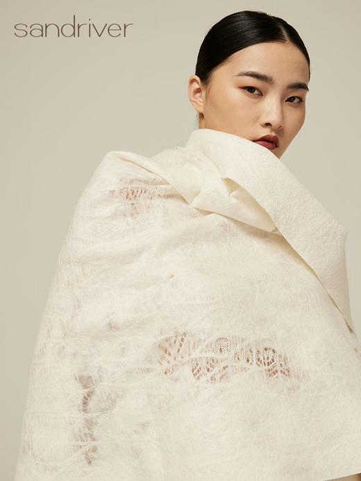 针织羊绒手工毛毡围巾 SJF94P330K 商品图0