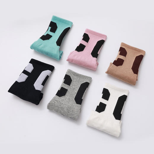 圆头C字母小腿提花瑜伽普拉提袜女士跑步跳操舞蹈防滑袜【11800】 商品图4