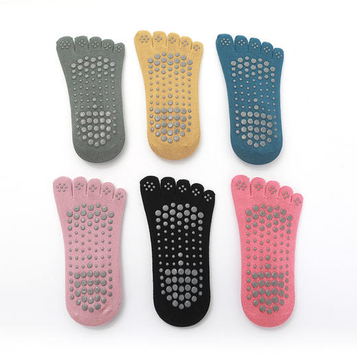 【新品】跨境五指拼色宽绑带女士瑜伽普拉提袜分趾点胶防滑袜 商品图3