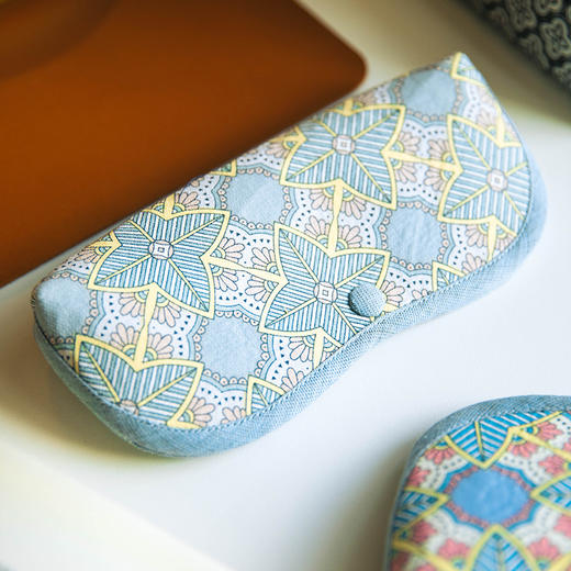 太阳花系列棉麻眼镜盒布艺便携眼镜收纳盒 商品图1