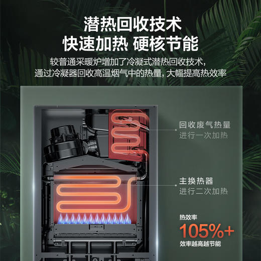 海尔变频一级能效冷凝燃气壁挂炉天然气采暖炉热水器板换式地暖暖气片五点恒温LL1PBD26-JN7(T)U1 商品图3