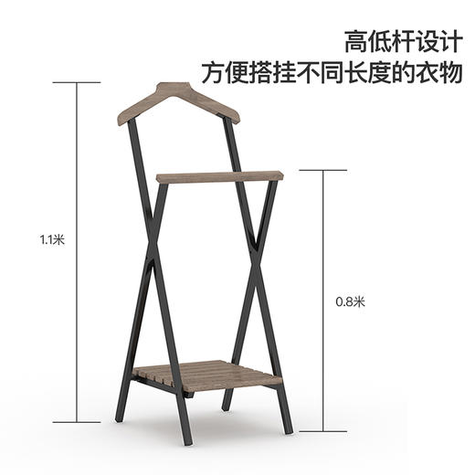 喜梦宝衣帽架落地卧室挂衣架办公室挂包架简易衣服收纳置物架 商品图2