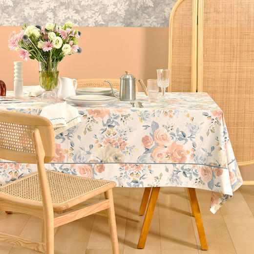 马卡龙玫瑰系列长方形桌布田园轻奢风 商品图0