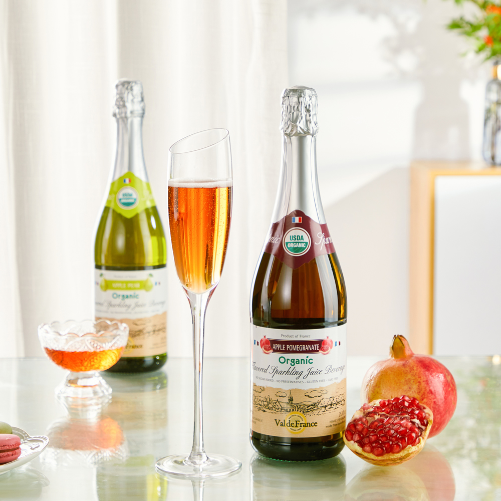 法国原瓶进口起泡果汁 有机无醇 90%果汁含量