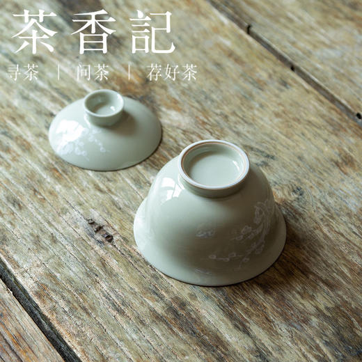 茶香记 线堆梅花如意盖碗 手绘堆白工艺 大方 清丽耐看 器型经典 商品图3