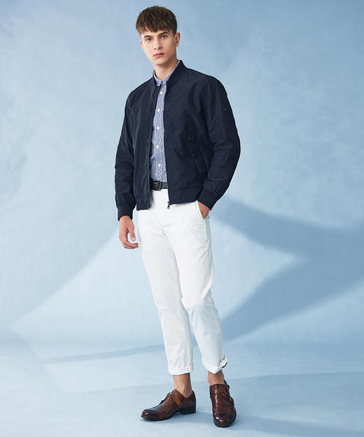 H@ZZYS 春季新款 皮标金属字母 棒球领风衣夹克外套 Z-9609 商品图3