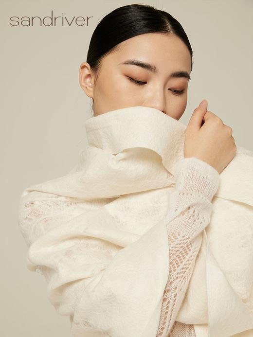 针织羊绒手工毛毡围巾 SJF94P330K 商品图1