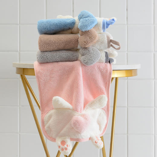 【柯基挂式擦手巾】柔软吸水可爱儿童手帕卡通卫生间厨房小毛巾 商品图1