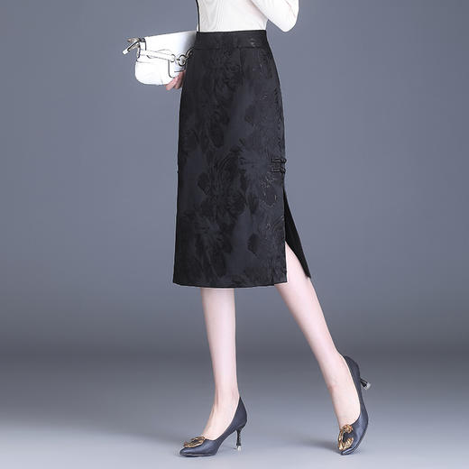 2022秋季新款修身开叉中拉链款显瘦遮垮多色休闲半身裙  AL2262 商品图3