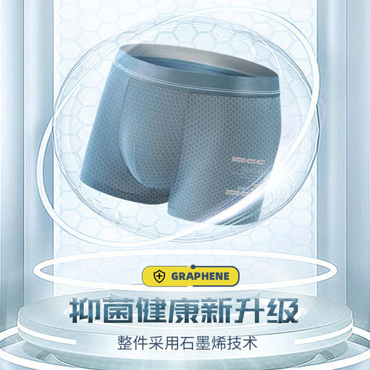 【360°石墨烯抑jun】新款男士石墨烯护卫裤 莫代尔无痕四角裤抗jun中腰高弹大码内裤男 商品图0