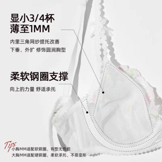 好奇蜜斯性感内衣女夏季超薄款上托文胸套装网纱蕾丝胸罩女性内裤奈尔 商品图1