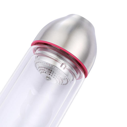 NONOO 桃子小姐双层玻璃杯 便携隔热防烫水杯花茶杯 260ml 玫红 商品图2