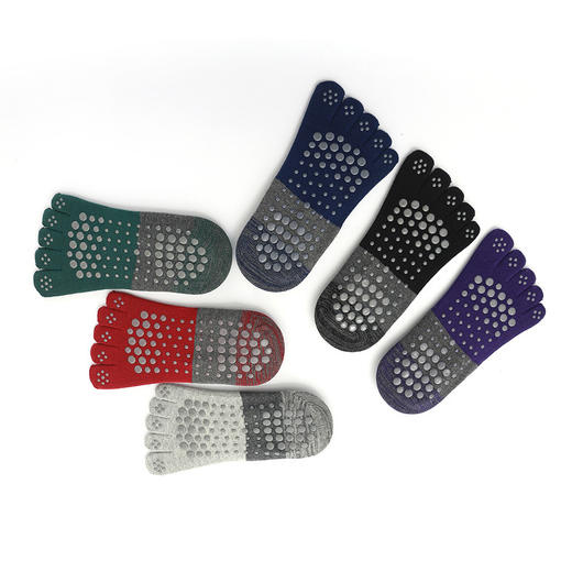 【新品】跨境五指拼色宽绑带女士瑜伽普拉提袜分趾点胶防滑袜 商品图4