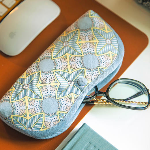 太阳花系列棉麻眼镜盒布艺便携眼镜收纳盒 商品图3