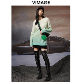  VIMAGE纬漫纪秋季新品时尚显瘦撞色针织衫V1801412