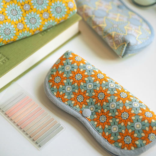 太阳花系列棉麻眼镜盒布艺便携眼镜收纳盒 商品图0