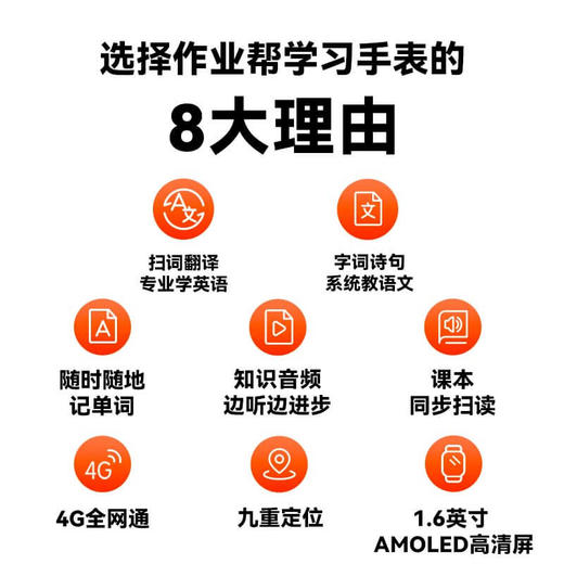 【清仓】作业帮学习手表X9 GPS九重定位 微信可视频通话 4G全网通 商品图10