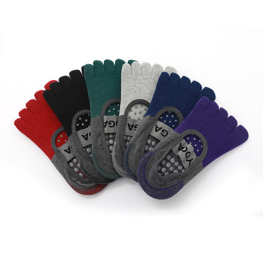 【新品】跨境五指拼色宽绑带女士瑜伽普拉提袜分趾点胶防滑袜 商品图1