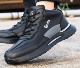 新款高帮四季款防砸防刺黑色防水劳保鞋男低帮超轻EVA鞋底护踝安全鞋防护鞋