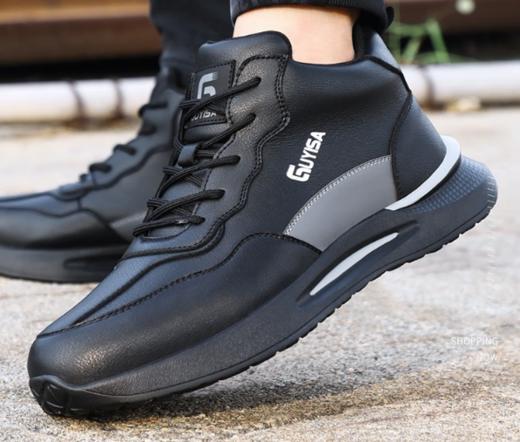 新款高帮四季款防砸防刺黑色防水劳保鞋男低帮超轻EVA鞋底护踝安全鞋防护鞋 商品图0