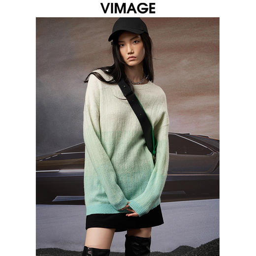  VIMAGE纬漫纪秋季新品时尚显瘦撞色针织衫V1801412 商品图3