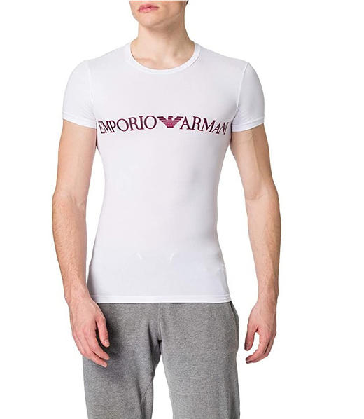 【超惠秒】Emporio Armani 男女通款 单件装印花弹力圆领短袖外穿/打底T恤 99543  拿大一码更舒适，女士日常尺码即可 商品图3